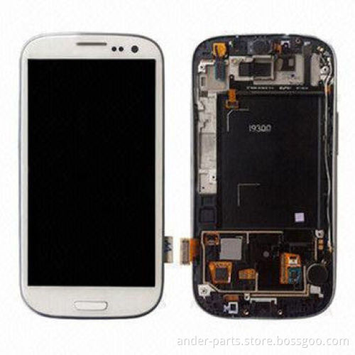 Replacement LCD Digitizer Screen with Frame, for Samsung Galaxy S3 i9300, White